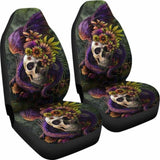 Set 2 Pcs Gothic Skull Dragon Car Seat Covers 101207 - YourCarButBetter