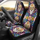 Set 2 Pcs Gothic Sugar Skull Car Seat Covers 172727 - YourCarButBetter