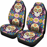 Set 2 Pcs Gothic Sugar Skull Car Seat Covers 172727 - YourCarButBetter