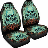 Set 2 Pcs Lucky One Skull Seat Cover Sugar Skulls 101207 - YourCarButBetter