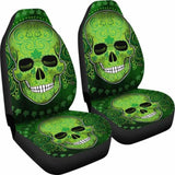 Set 2 Pcs St Patrick Day Skull Car Seat Covers 101207 - YourCarButBetter