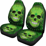 Set 2 Pcs St Patrick Day Skull Car Seat Covers 101207 - YourCarButBetter