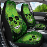 Set 2 Pcs St Patrick Day Skull Car Seat Covers 101207 - YourCarButBetter