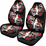 Set 2 Pcs Sugar Skull Car Seat Cover 101207 - YourCarButBetter