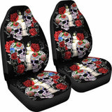 Set 2 Pcs Sugar Skull Car Seat Cover 101207 - YourCarButBetter