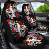 Set 2 Pcs Sugar Skull Car Seat Cover 101207 - YourCarButBetter