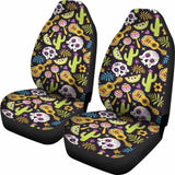 Set 2 Pcs Sugar Skull Car Seat Covers 101207 - YourCarButBetter