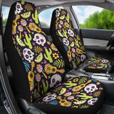 Set 2 Pcs Sugar Skull Car Seat Covers 101207 - YourCarButBetter