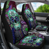 Set 2 Pcs Sugar Skull Car Seat Covers 101207 - YourCarButBetter