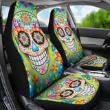 Set 2 Pcs Sugar Skullgothic Skull Car Seat Covers 101207 - YourCarButBetter