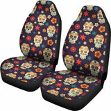 Set 2 Seat Cover Sugar Skulls 101207 - YourCarButBetter