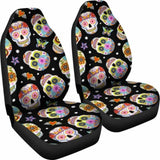 Set 2 Seat Cover Sugar Skulls 101207 - YourCarButBetter