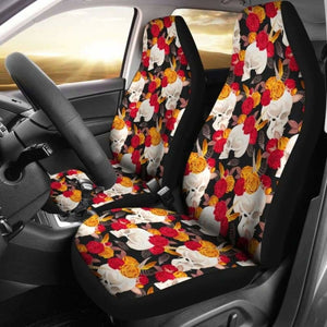 Set 2 Seat Cover Sugar Skulls 101207 - YourCarButBetter