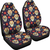 Set 2 Seat Cover Sugar Skulls 101207 - YourCarButBetter