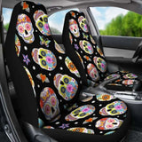 Set 2 Seat Cover Sugar Skulls 101207 - YourCarButBetter