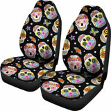 Set 2 Seat Cover Sugar Skulls 101207 - YourCarButBetter