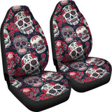 Set 2 Seat Cover Sugar Skulls 101819 - YourCarButBetter