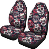 Set 2 Seat Cover Sugar Skulls 101819 - YourCarButBetter