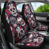 Set 2 Seat Cover Sugar Skulls 101819 - YourCarButBetter