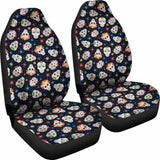 Set 2 Seat Cover Sugar Skulls - Day Of The Dead Car Seat Covers 101207 - YourCarButBetter