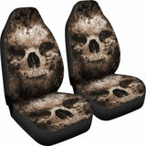 Set 2 Skull Gothic Seat Cover Sugar Skulls 172727 - YourCarButBetter