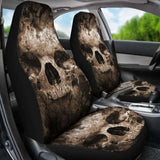 Set 2 Skull Gothic Seat Cover Sugar Skulls 172727 - YourCarButBetter