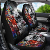 Set 2 Skull Tiger Car Seat Cover 113308 - YourCarButBetter