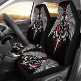 Set 2 Skull Wings Car Seat Cover Sugar Skulls 101207 - YourCarButBetter