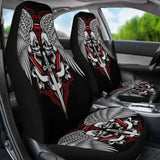 Set 2 Skull Wings Car Seat Cover Sugar Skulls 101207 - YourCarButBetter