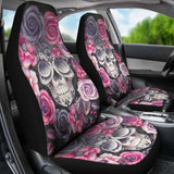 Set 2 Sugar Skull Car Seat Cover Day Of The Dead 101207 - YourCarButBetter