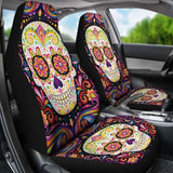 Set 2 Sugar Skull Car Seat Covers 101207 - YourCarButBetter