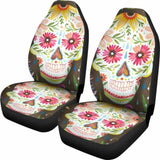 Set 2 Sugar Skull Seat Cover Sugar Skulls 101207 - YourCarButBetter