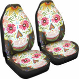 Set 2 Sugar Skull Seat Cover Sugar Skulls 101207 - YourCarButBetter