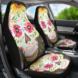 Set 2 Sugar Skull Seat Cover Sugar Skulls 101207 - YourCarButBetter