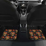 Set 4 Pcs Floral Sugar Skull Car Mats 101207 - YourCarButBetter