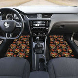 Set 4 Pcs Floral Sugar Skull Car Mats 101207 - YourCarButBetter