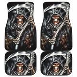 Set 4 Pcs Grim Reaper Skull Car Mats 112608 - YourCarButBetter