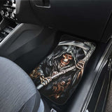 Set 4 Pcs Grim Reaper Skull Car Mats 112608 - YourCarButBetter