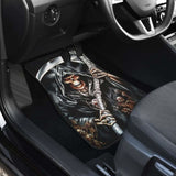 Set 4 Pcs Grim Reaper Skull Car Mats 112608 - YourCarButBetter