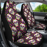 Set Of 2 Candy Sugar Skull Car Seat Covers 101207 - YourCarButBetter