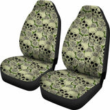 Set Of 2 - Day Of The Dead - Gothic Skulls Car Seat Cover 101207 - YourCarButBetter