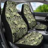 Set Of 2 - Day Of The Dead - Gothic Skulls Car Seat Cover 101207 - YourCarButBetter