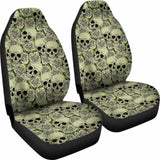 Set Of 2 - Day Of The Dead - Gothic Skulls Car Seat Cover 101207 - YourCarButBetter