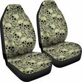 Set Of 2 - Day Of The Dead - Gothic Skulls Car Seat Cover 172727 - YourCarButBetter
