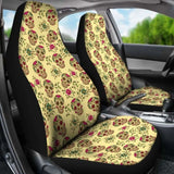 Set Of 2 Day Of The Dead Sugar Skull Car Seat Cover 101207 - YourCarButBetter