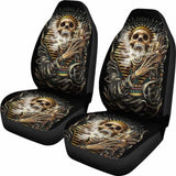 Set Of 2 Gothic Skull Car Seat Covers 101207 - YourCarButBetter