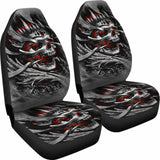 Set Of 2 Gothic Sugar Skull Seat Covers 172727 - YourCarButBetter