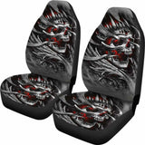 Set Of 2 Gothic Sugar Skull Seat Covers 172727 - YourCarButBetter