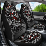 Set Of 2 Gothic Sugar Skull Seat Covers 172727 - YourCarButBetter