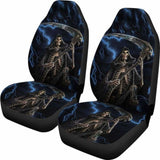 Set Of 2 Grim Reaper Awesome Skull Car Seat Covers 101207 - YourCarButBetter